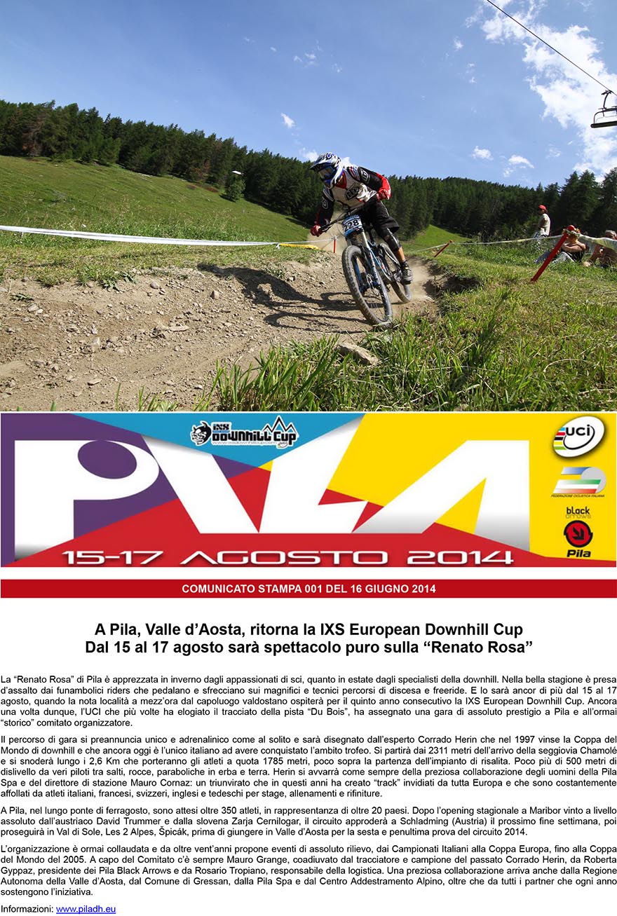A Pila Valle dAosta ritorna la IXS European Downhill Cup